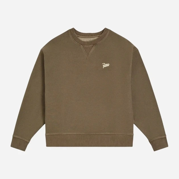 Bluza bez kaptura męska Patta Classic Washed 2050-315-0208-063 L Brązowa (8719523085136) - obraz 4