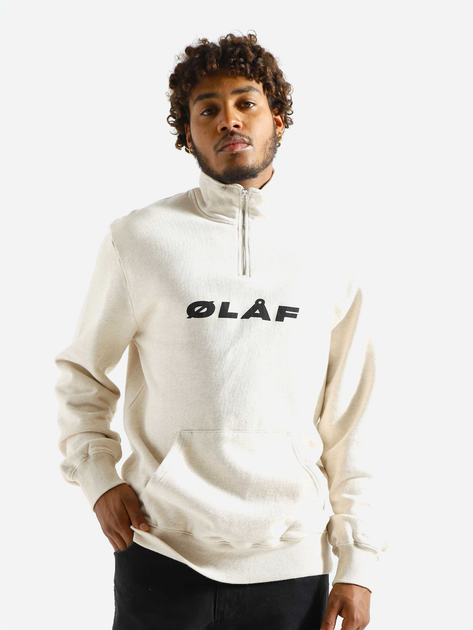 Bluza męska rozpinana Olaf Italic Zip Mock M990202 XL Ecru (8720104721473) - obraz 1