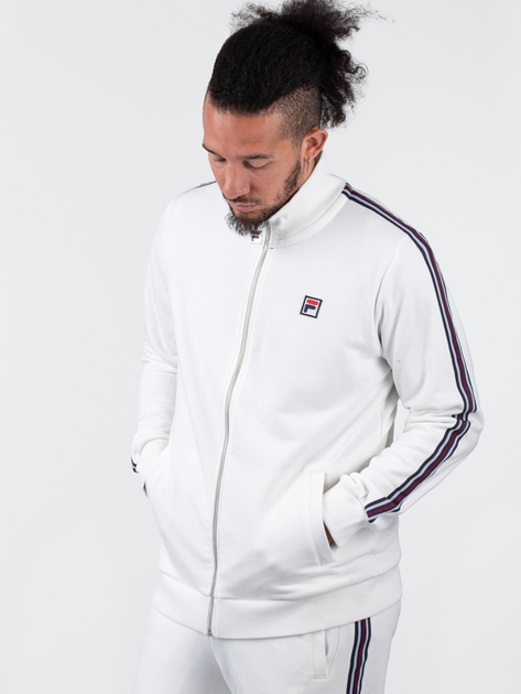 Bluza męska rozpinana streetwear z kołnierzykiem Fila FAM0223-10011 L Biała (4064556276377) - obraz 3