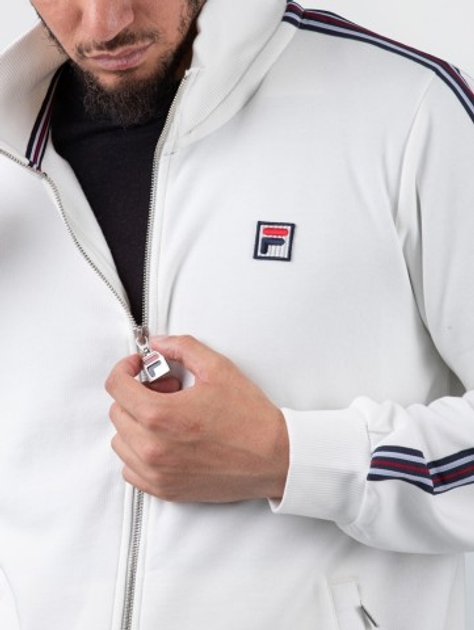 Bluza męska rozpinana streetwear z kołnierzykiem Fila FAM0223-10011 S Biała (4064556276353) - obraz 5