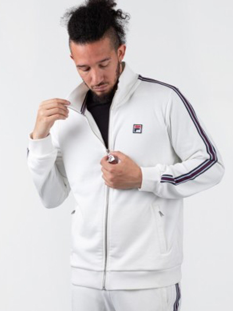 Bluza męska rozpinana streetwear z kołnierzykiem Fila FAM0223-10011 M Biała (4064556276360) - obraz 4
