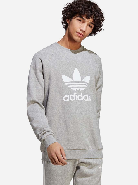 Bluza bez kaptura męska oversize Adidas Adicolor Classics Trefoil Crew Sweatshirt IA4857 S Szara (4066745743738) - obraz 1