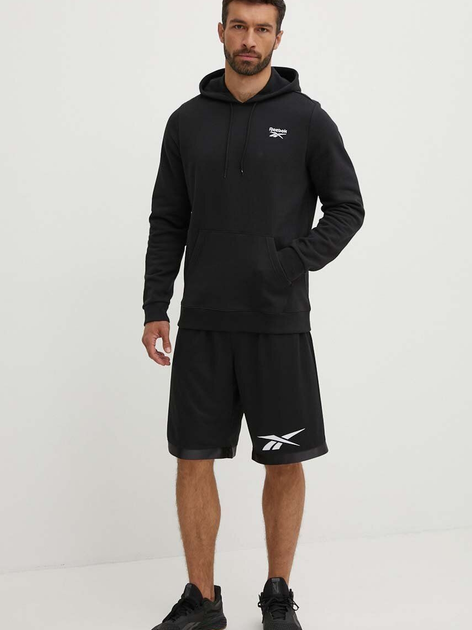 Худі утеплене чоловіче Reebok Identity Small Logo Fleece Hoodie 100202869 2XL Чорне (1200143505632) - зображення 3