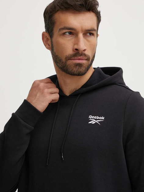 Худі утеплене чоловіче Reebok Identity Small Logo Fleece Hoodie 100202869 2XL Чорне (1200143505632) - зображення 4