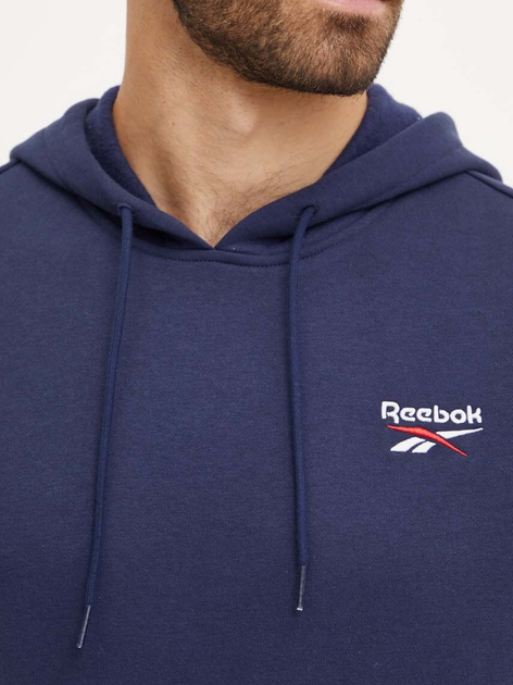 Bluza z kapturem męska ocieplana Reebok Identity Small Logo Fleece Hoodie 100202877 S Granatowa (1200143505953) - obraz 5