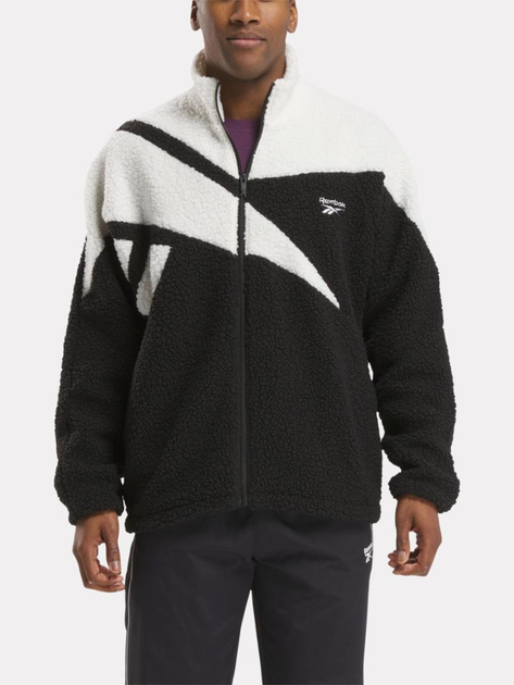 Bluza męska rozpinana polarowa Reebok Cl F Vector Hi Pile Fleece 100206109 M Czarna (1200143860984) - obraz 1