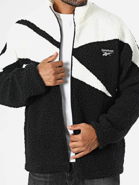 Толстовка Шерпа на блискавці чоловіча Reebok Cl F Vector Hi Pile Fleece 100206109 S Чорна (1200143860977) - зображення 4