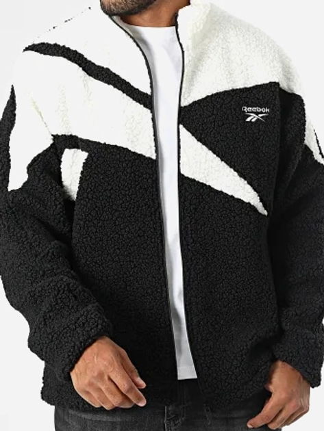 Толстовка Шерпа на блискавці чоловіча Reebok Cl F Vector Hi Pile Fleece 100206109 M Чорна (1200143860984) - зображення 5