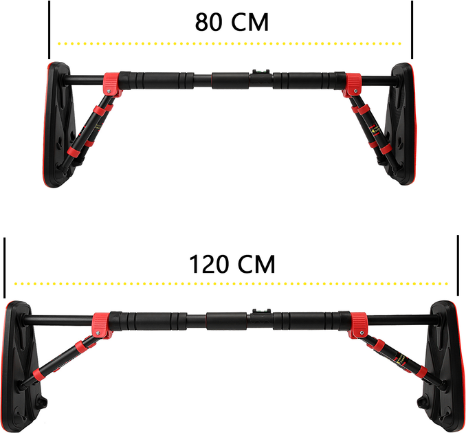 Турнік розсувний Cornix Elite+ 80-120 см Black/Red (XR-0294) - зображення 8