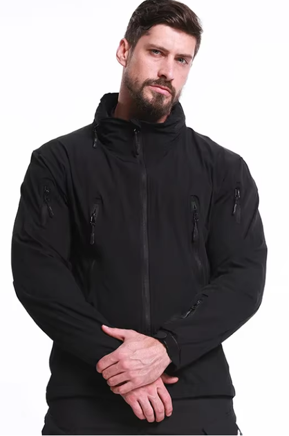 Куртка водонепроникна SOFTSHELL із флісом Solve KT6000801 Black розмір S - Фото 3 Куртка водонепроникна SOFTSHELL із флісом Solve KT6000801 Black розмір S - зображення 3