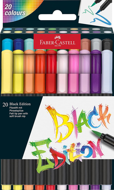 Набір фломастерів Faber-Castell Black Edition 20 шт (4005401164524) - зображення 1