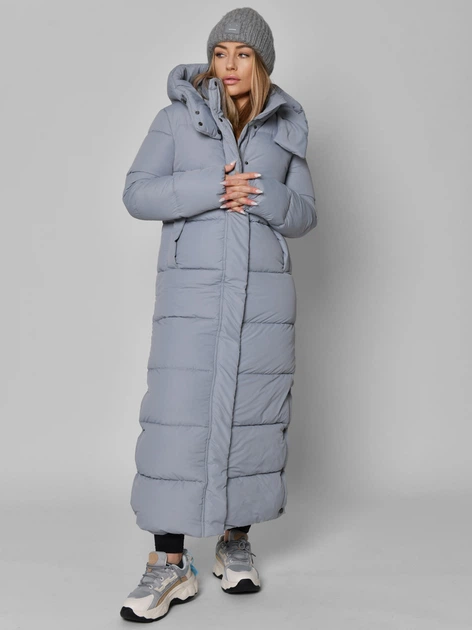 Пуховик зимовий довгий жіночий X-Woyz LS-8898-11 L Сіро-блакитний