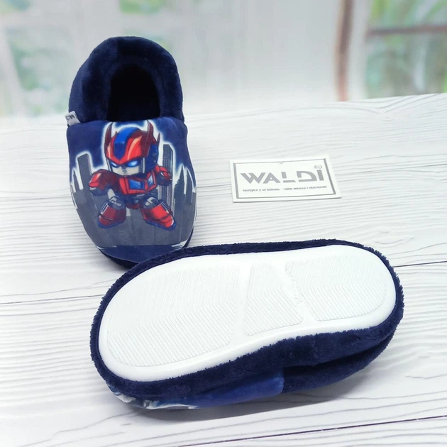 Дитячі домашні капці для хлопчика робот Waldi 26-27 17.5 см сині 34914 - Фото 2 Дитячі домашні капці для хлопчика робот Waldi 26-27 17.5 см сині 34914 - зображення 2