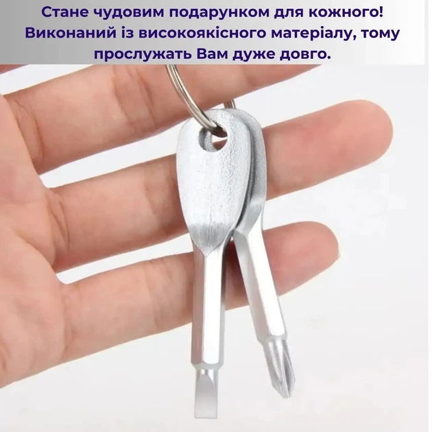 Многофункциональная мини отвертка Supretto Серебристая 2 шт (8982-0001) - изображение 6