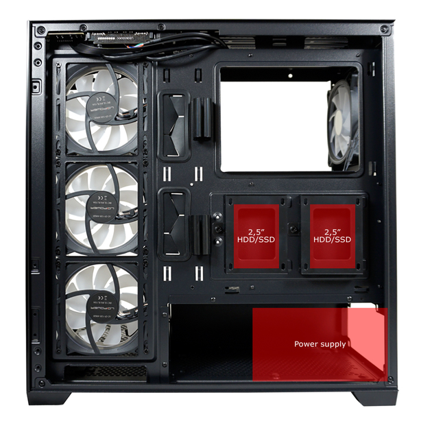 Obudowa LC-Power 715B Gaming Seamless Pale X Mid-Tower Black (LC-715B-ON) - obraz 19