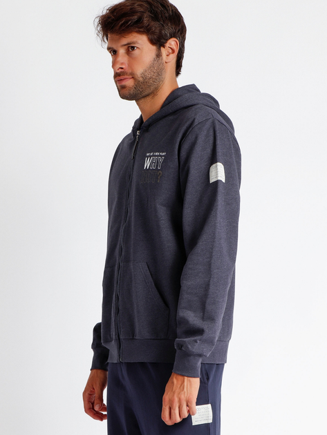 Bluza męska rozpinana streetwear z kapturem Admas 57549 L Niebieska (8433623632181) - obraz 3