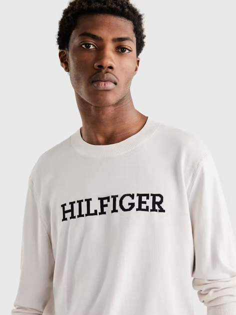 Sweter męski bawełniany Tommy Hilfiger Regular Fit MW0MW31584 2XL Biały (8720644183854) - obraz 5