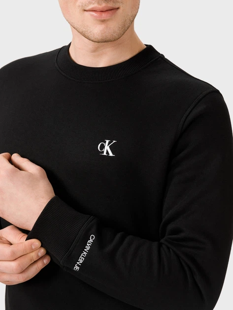 Bluza bez kaptura męska Calvin Klein Jeans J30J314536-BAE L Czarna (8719852241951) - obraz 7