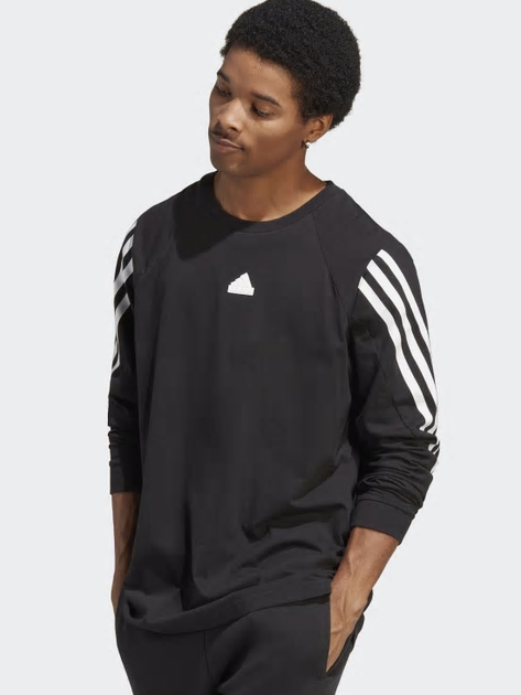 Bluza bez kaptura męska Adidas M Fi 3S Ls IC3755 L Czarna (4066752421438) - obraz 3