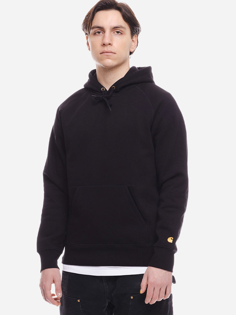 Bluza męska z kapturem Carhartt WIP Hooded Chase Sweat I026384-00FXX S Czarna (4064958103363) - obraz 1