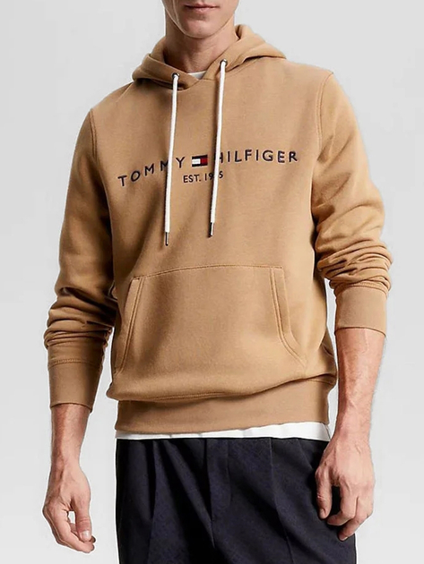 Bluza z kapturem męska kangurka Tommy Hilfiger MW0MW11599-AEF XL Beżowa (8720645706816) - obraz 1