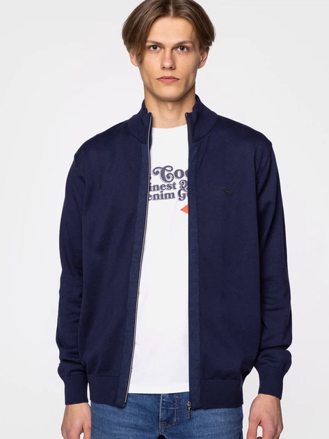 Толстовка на блискавці чоловіча Lee Cooper Ernest-4236 M Синя (5904347393564) - зображення 3