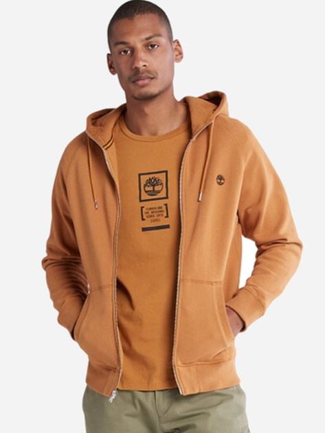 Bluza męska rozpinana streetwear z kapturem Timberland TB0A2BNB XXL Beżowa (195441181101) - obraz 1