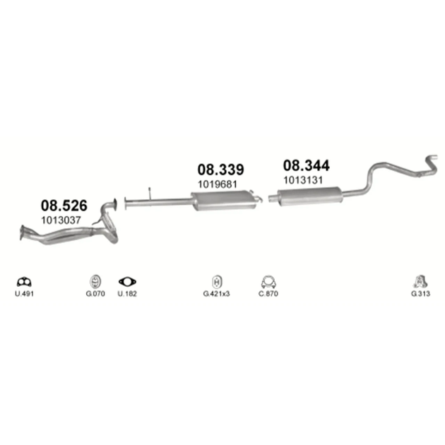 Резонатор Polmostrow (08.339) - (Ford Transit 94-96 2.5TD 80-120) (858339) - зображення 2