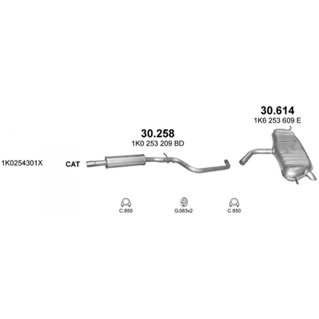 Резонатор Volkswagen Golf V 1.4i 16V; 1.4 FSi; Golf V Plus 1.4 16V; 1.4 FSI Polmostrow (30.258) (853258) - изображение 2