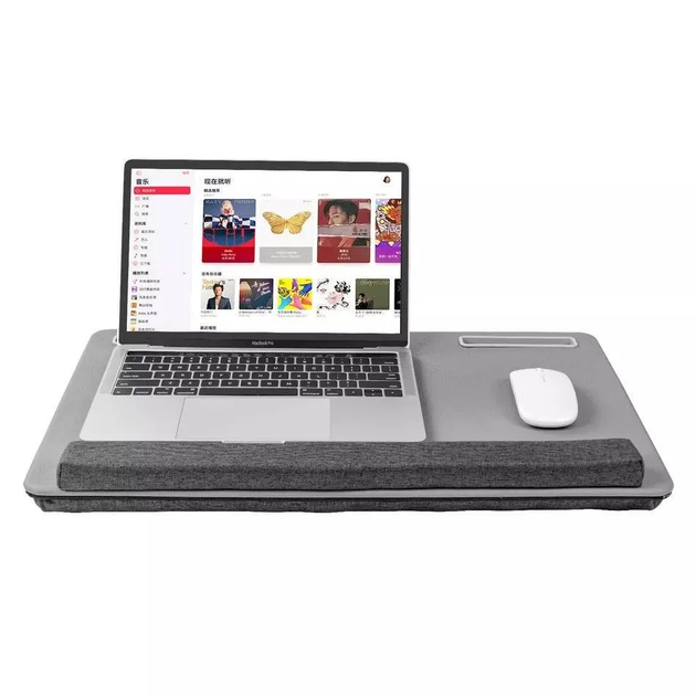 Підставка для ноутбука VHG GX5 з тримачем для телефона та планшета, подушка, Gray - Фото 3 Підставка для ноутбука VHG GX5 з тримачем для телефона та планшета, подушка, Gray - изображение 3