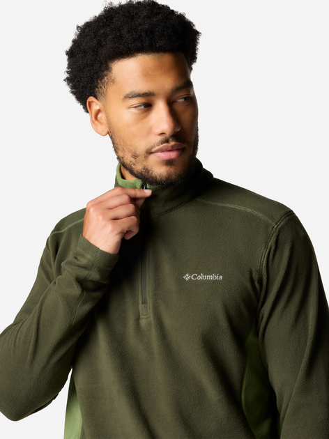 Толстовка на флісі чоловіча Columbia Klamath Range II Half Zip 1352472366 XXL Зелена (195980978811) - зображення 5