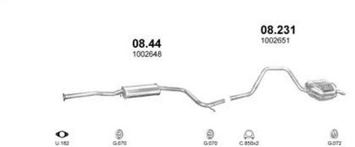 Резонатор VW T4 2.5 TD Polmostrow (30.238) (857889) - изображение 1