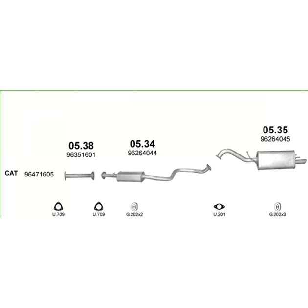 Глушитель Chevrolet Tacuma 1.6i, 1.8i, 2.0i 16V 00-12/05 Polmostrow (05.34) (850228) - изображение 5