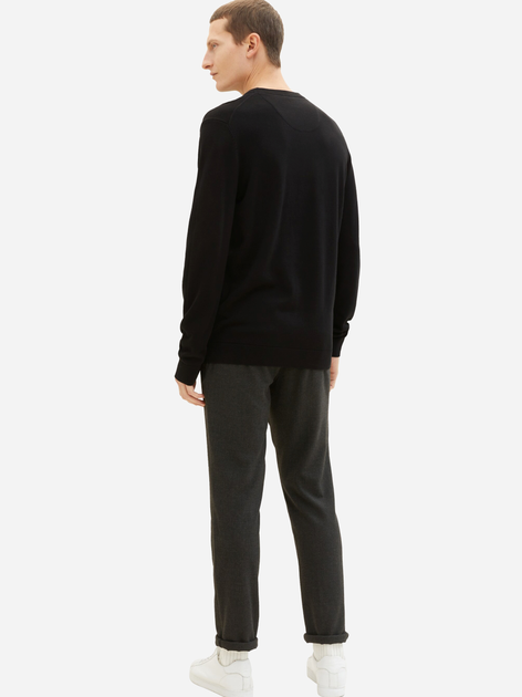 Sweter męski bawełniany Tom Tailor 1038426 L Czarny (4067261790305) - obraz 4