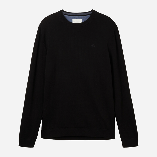 Sweter męski bawełniany Tom Tailor 1038426 L Czarny (4067261790305) - obraz 7