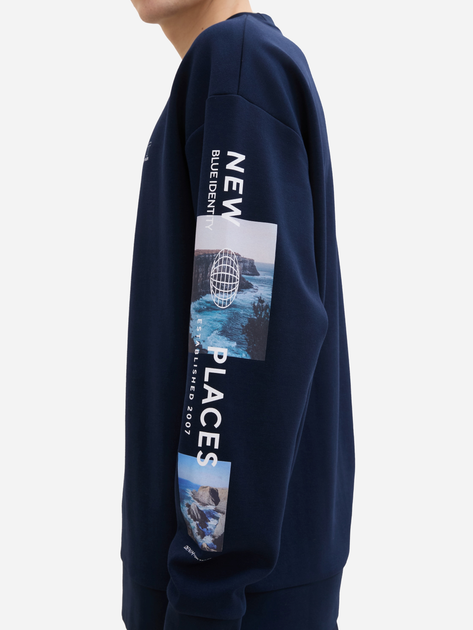 Світшот чоловічий Tom Tailor 1043303 M Темно-синій (4068127202093) - зображення 4