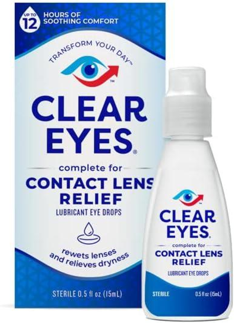 Clear Eyes Contact Lens Relief 15 мл | Капли Смазывающие для носителей линз - изображение 1