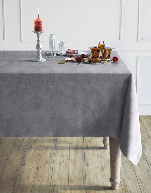 Тефлоновая скатерть Delight Monochrome TableCloth 100x140 см Серая (TC_Grey_100x140) - изображение 3