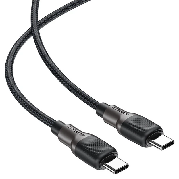 Кабель ACEFAST C10-03 Type-C to Type-C 3A/60W/1.2m цинковые коннекторы Black (6974316283119) - Фото 3 Кабель ACEFAST C10-03 Type-C to Type-C 3A/60W/1.2m цинковые коннекторы Black (6974316283119) - изображение 3