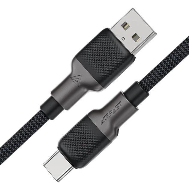 Кабель ACEFAST C10-04 USB to Type-C 3A 1.2m silicone zinc connectors Black (6974316283126) - зображення 2