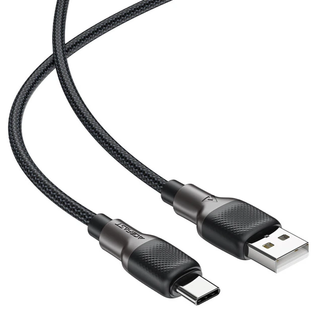 Кабель ACEFAST C10-04 USB to Type-C 3A 1.2m silicone zinc connectors Black (6974316283126) - зображення 3
