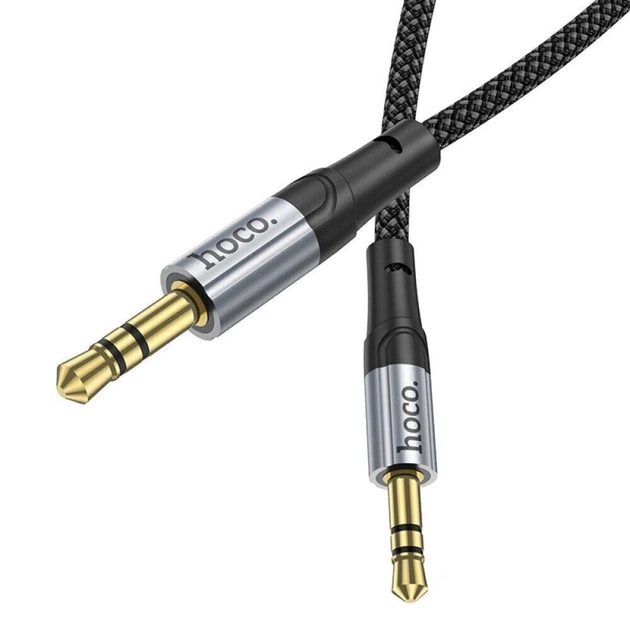 Аудіо кабель HOCO UPA26 AUX 3.5мм to AUX 3.5мм Fresh audio cable 1m Black (6942007608800) - Фото 4 Аудіо кабель HOCO UPA26 AUX 3.5мм to AUX 3.5мм Fresh audio cable 1m Black (6942007608800) - зображення 4