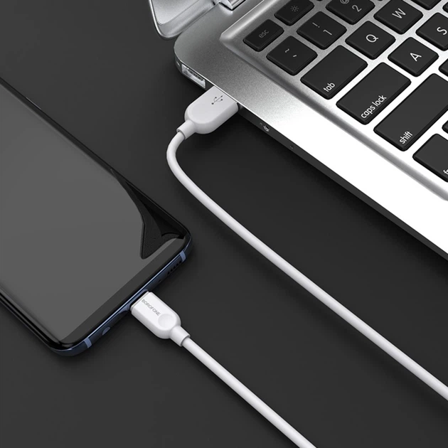 Кабель для зарядки Borofone BX14 LinkJet USB-Type-C, 1 м, 2.4 A, цвет белый - Фото 4 Кабель для зарядки Borofone BX14 LinkJet USB-Type-C, 1 м, 2.4 A, цвет белый - изображение 4