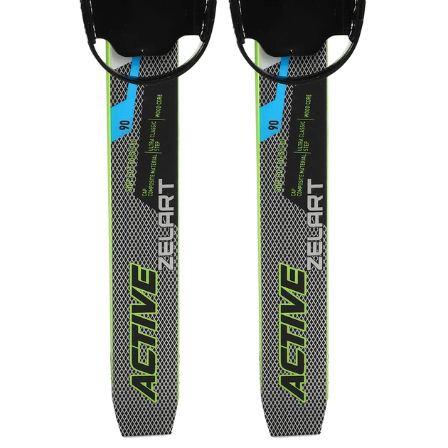 Лыжи беговые детские в комплекте с палками Zelart SK-0881-90B (l-лыж-90см, l-палки-70см, PVC чехол, крепление регулируемое, цвет черный-синий-желтый) - изображение 3