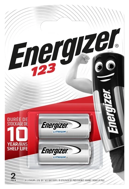 Батарейка CR123 Energizer Lithium 3V- 2 штуки - Фото 1 Батарейка CR123 Energizer Lithium 3V- 2 штуки - изображение 1