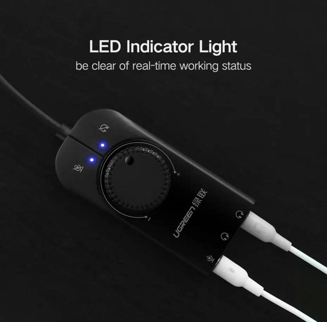 Звуковая карта внешняя USB - UGREEN CM129 USB External Stereo Sound Adapter кабель 1 метр (50599) - изображение 3