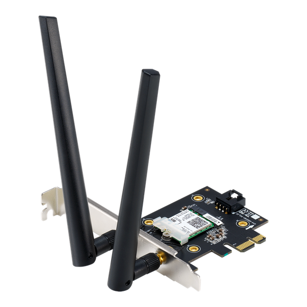 Wi-Fi + Bluetooth адаптер 2 в 1 - сетевая карта с 2 внешними антеннами ASUS PCE-AX1800 - Фото 2 Wi-Fi + Bluetooth адаптер 2 в 1 - сетевая карта с 2 внешними антеннами ASUS PCE-AX1800 - изображение 2