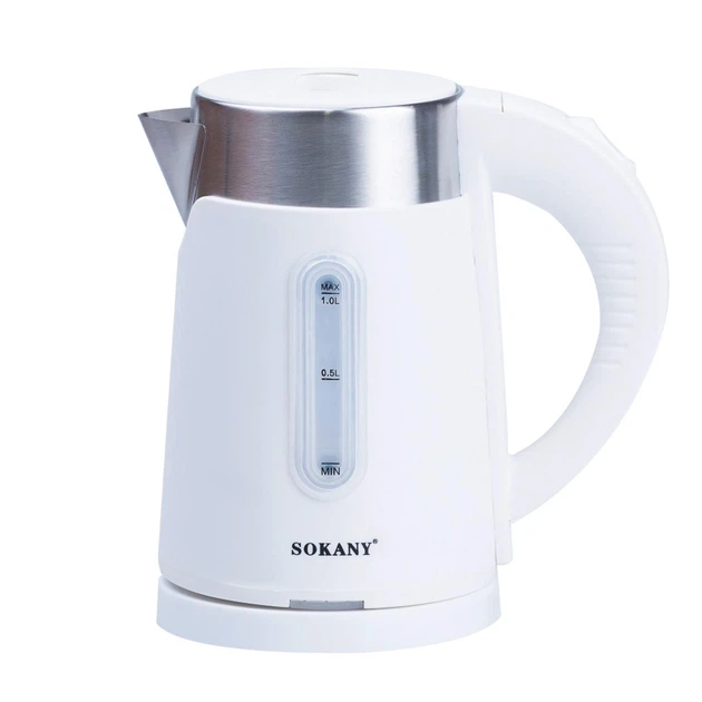 Електрочайник 1л Sokany SK0808W 1200 Вт чайник електричний Білий - зображення 2