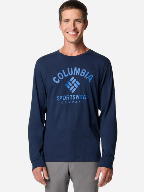 Лонгслів чоловічий Columbia Rockaway River Graphic LS Tee 2022191467 S Темно-синій (195981216554) - зображення 1