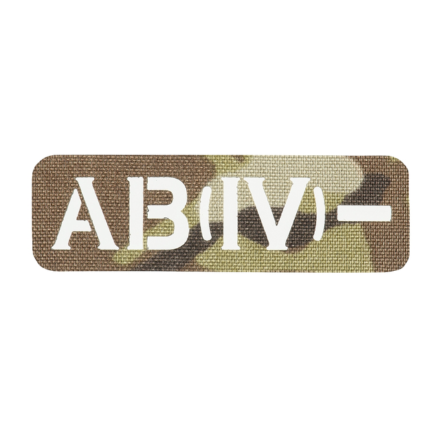 Нашивка M-Tac группа крови AB (IV) - сквозная Laser Cut 25х80 Multicam - изображение 1